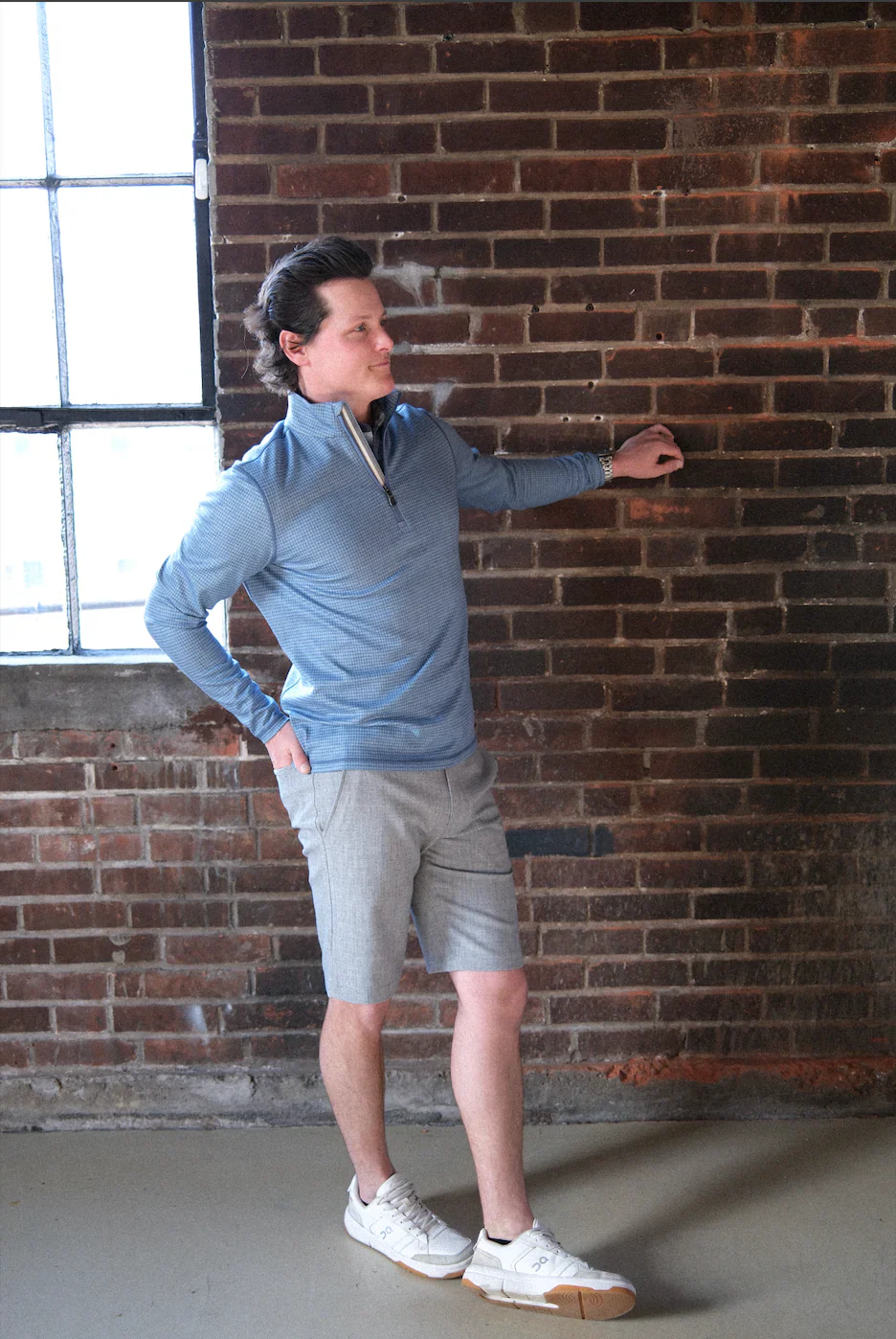Dunbar 1/4 Zip - Burnham Heather Tonal Houndstooth - Image 2