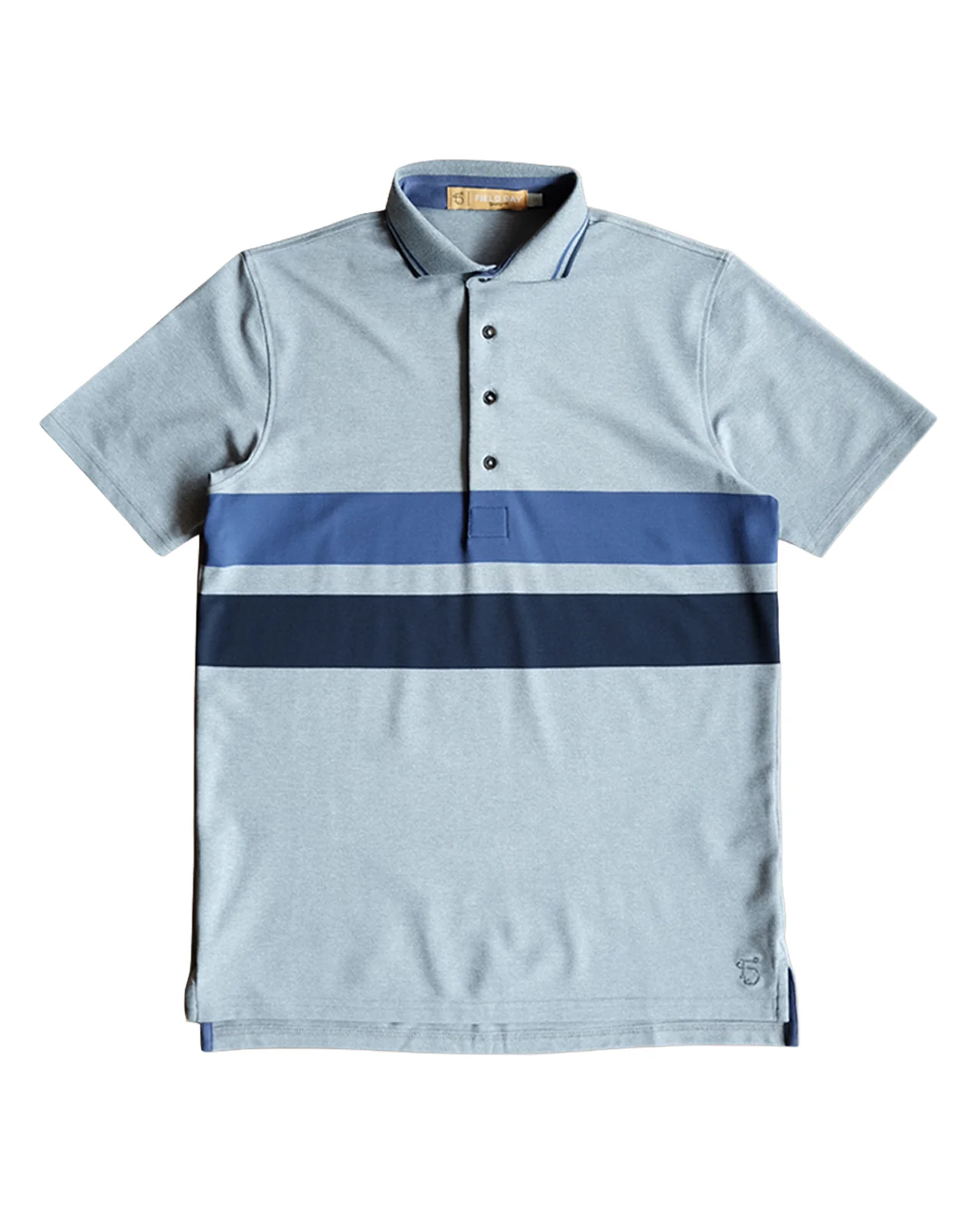 Dunne Performance Polo - Lt Grey Heather Racing Stripe