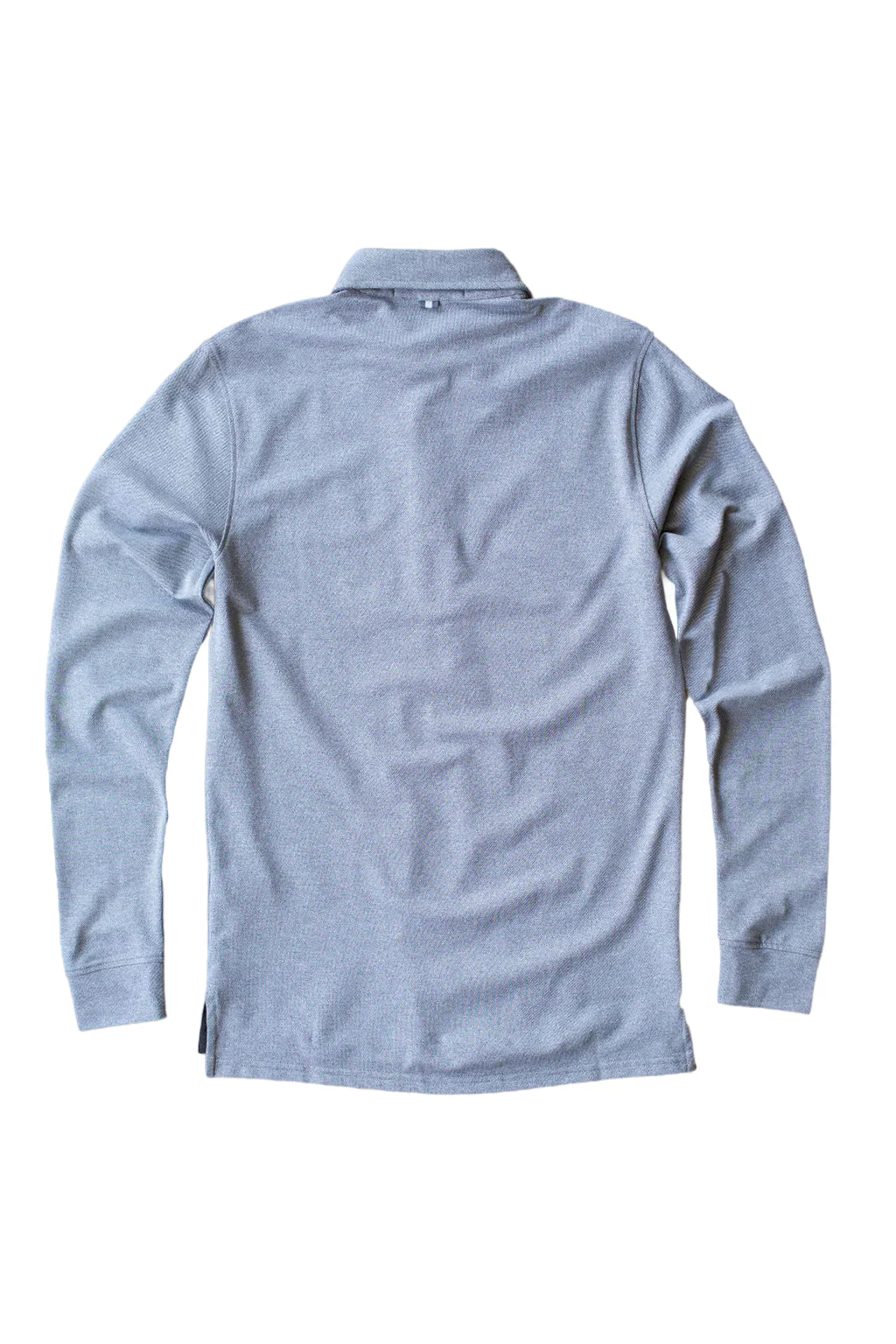 Ford 5 Button Long Sleeve Polo - Light Grey Heather - Image 5
