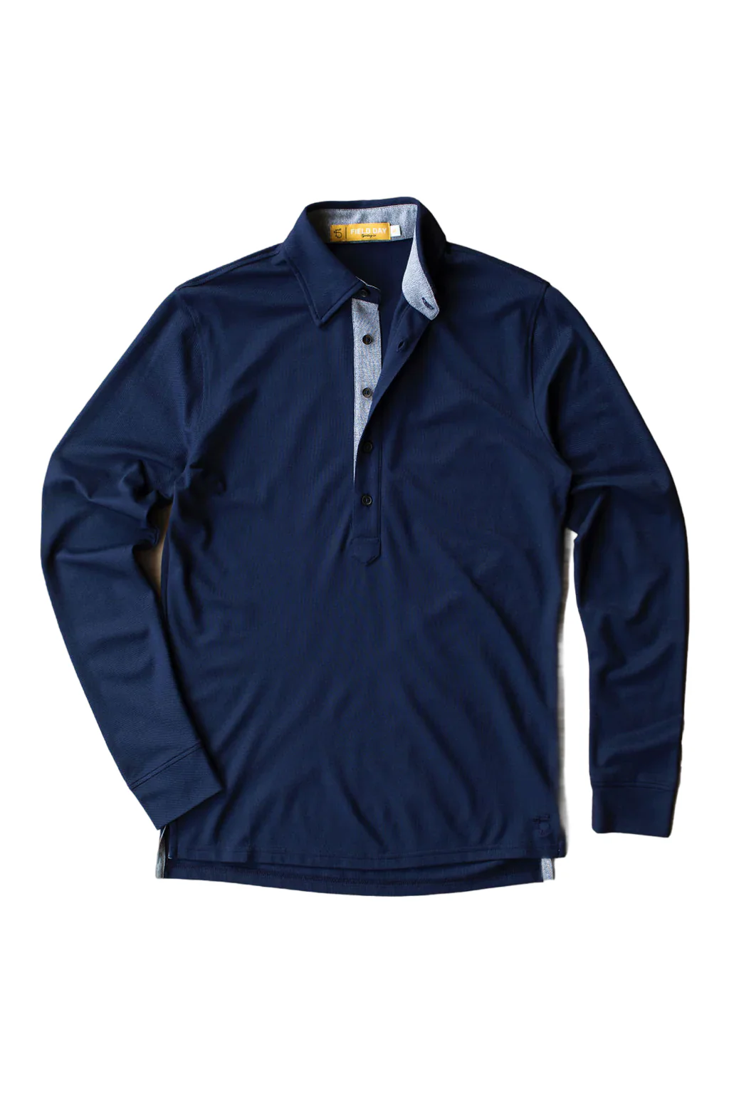 Ford 5 Button Long Sleeve Polo - Navy - Image 3
