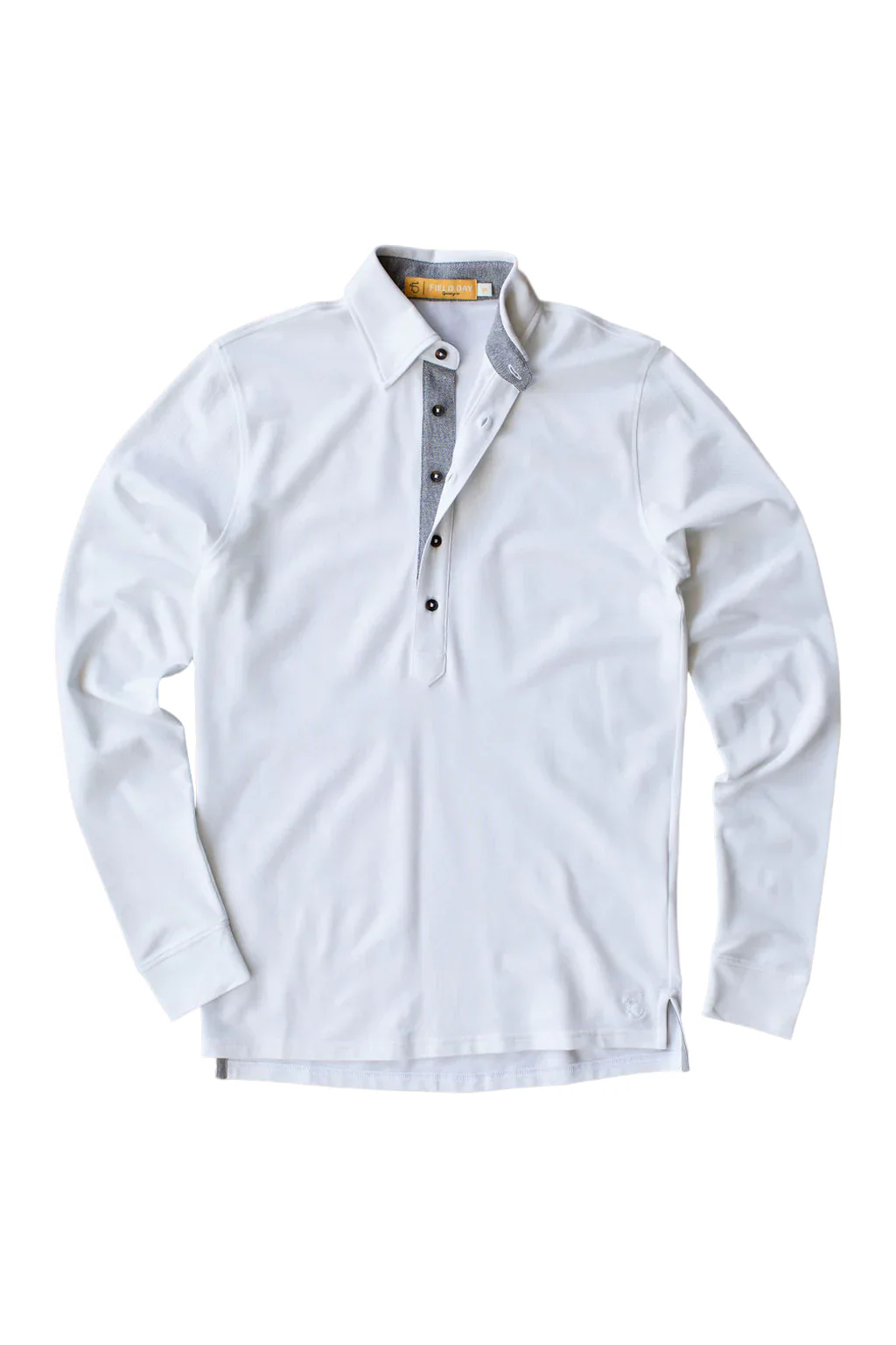 Ford 5 Button Long Sleeve Polo - White - Image 2