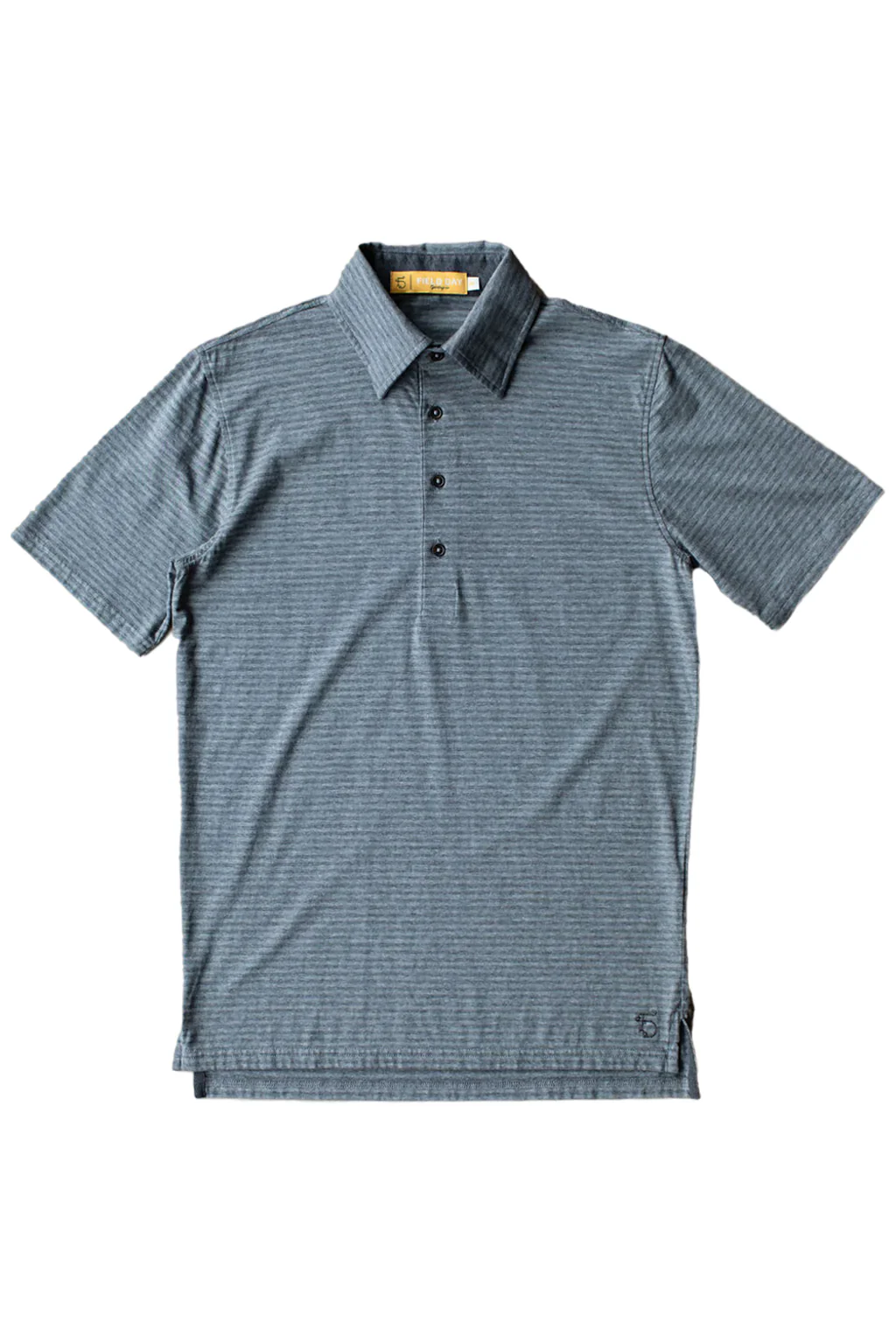 John 4 Button Polo - Grey Tonal Stripe