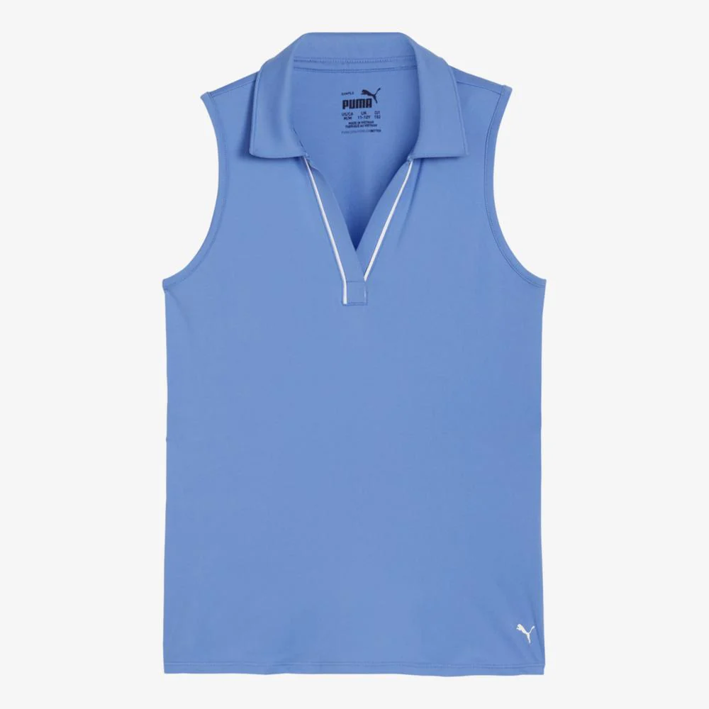 PUMA CLOUDSPUN Girls Piped Sleeveless Polo Shirt