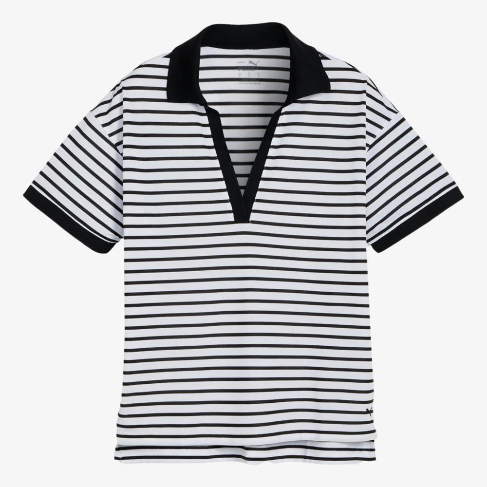 PUMA Everyday Striped Pique Short Sleeve Polo Shirt - Image 4