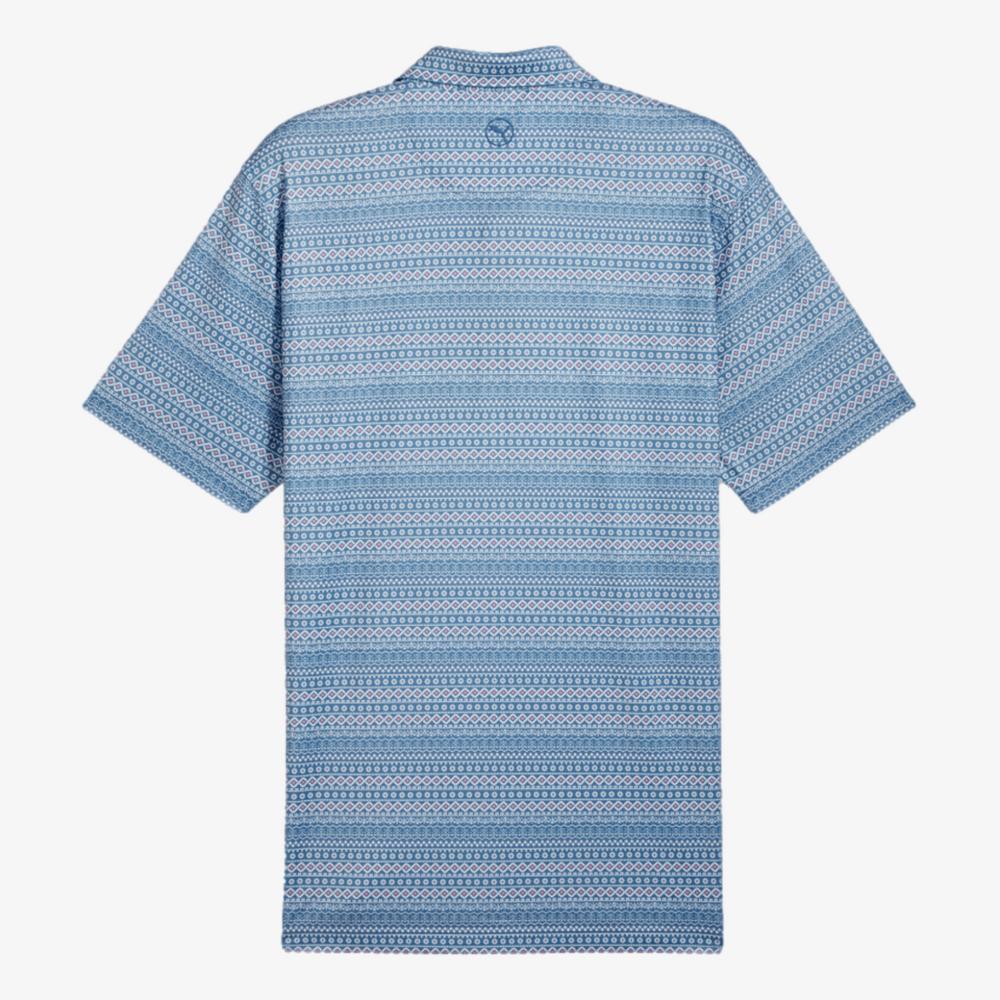 PUMA Fair Isle Micro Print Short Sleeve Polo Shirt - Image 6