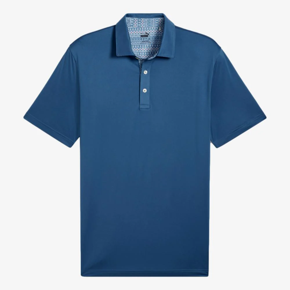 PUMA Fair Isle Trim Short Sleeve Polo Shirt - Image 5