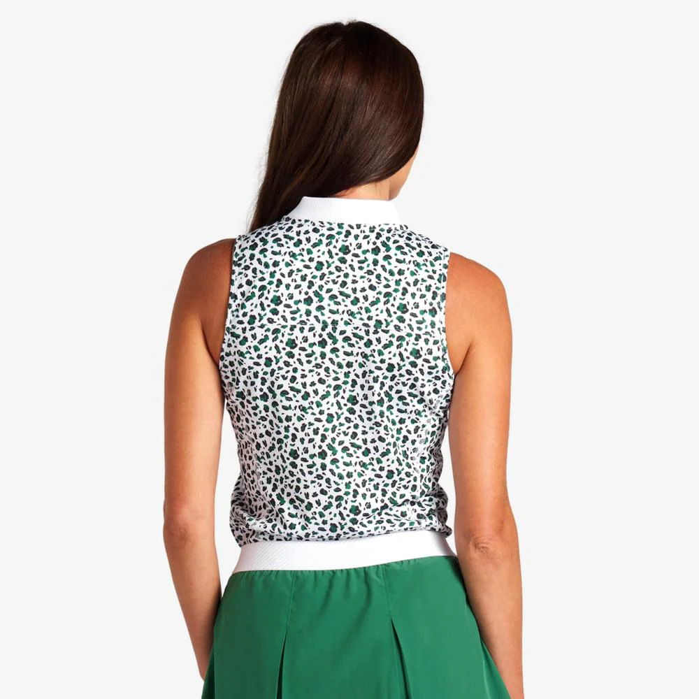 PUMA Leopard Pique Sleeveless Polo Shirt - Image 4