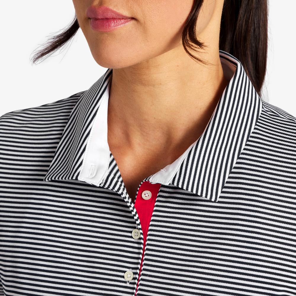 PUMA Volition Pique Striped Short Sleeve Polo Shirt - Image 3