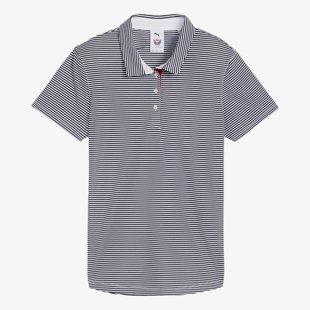 PUMA Volition Pique Striped Short Sleeve Polo Shirt - Image 5